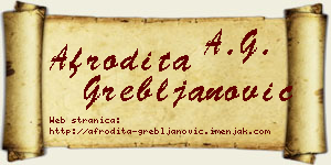 Afrodita Grebljanović vizit kartica